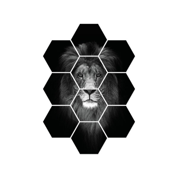 leeuw zwart wit poster wanddecoratie